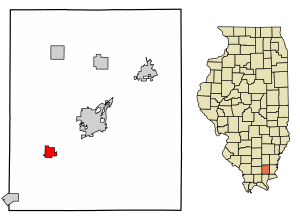 Location of Carrier Mills in Saline County, Illinois.