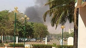 Smoke rises from Embassy of France in Burkina Faso, March 2, 2018.jpg