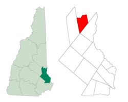 Location within Strafford County, New Hampshire