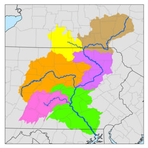 Sub-watersheds of the Susquehanna River