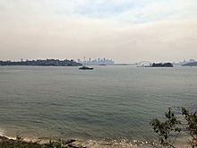 Sydney Harbour in bushfire smoke