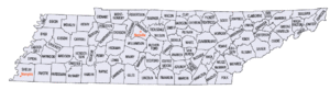 Tennessee county map