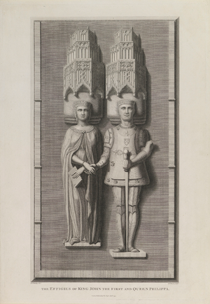 The Effigies of King John the First and Queen Philippa - James Newton (engraver), after James Cavanagh Murphy