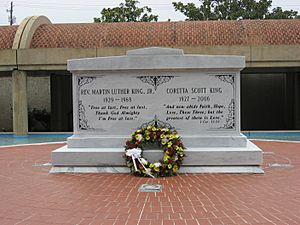 Tombstone for Martin Luther King & Coretta Scott King at MLK Historic Site in Atlanta