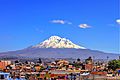 Vista del Volcán Chimborazo desde Riobamba