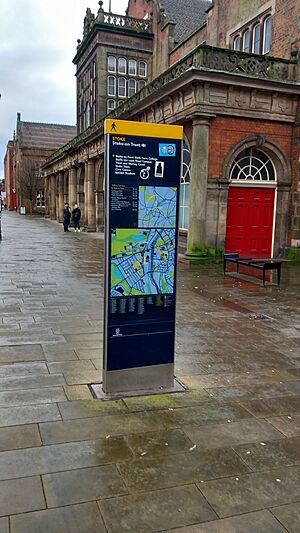 Wayfinding monolith map in Stoke-on-Trent