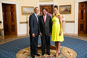 Yayi Boni with Obamas 2014