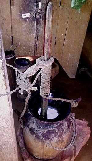 A setup for Churning Butter