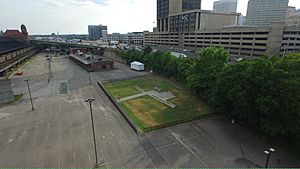 Aerial view of Lumpkin's Jail Site 