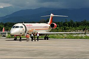 Air India Regional Bombardier CRJ700 at Dehradun Jolly Grant Airport