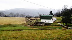 Farm in Alpine, with Alpine Mountain in the distance
