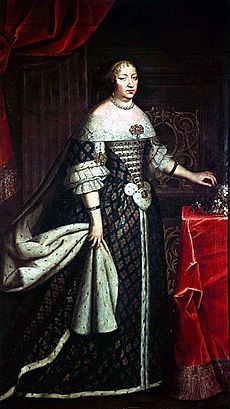 Anne d'Autriche, infante d'Espagne, reine de France, en costume royal, vers 1650, copie autrichienne d'après Beaubrun