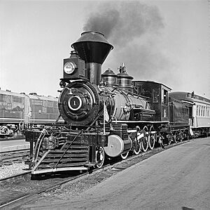 Atchison, Topeka, and Santa Fe, 'Cyrus K. Holliday' Locomotive No. 1 with Tender, Left Side (15467097800)