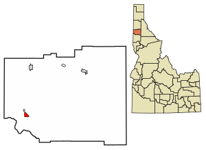 Location of De Smet in Benewah County, Idaho.