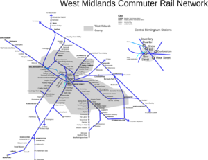 Birmingham & West Mids Passenger Railway Map