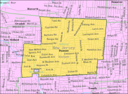 Census Bureau map of Dumont, New Jersey