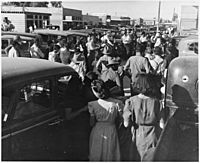 Coolidge, Arizona. Main street of Coolidge on Saturday afternoon during cotton harvest. - NARA - 522056