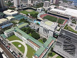 De La Salle University (DLSU) Campus; Rizal Memorial Sports Complex; Harrison Plaza - Aerial Shot (Taft Avenue, Malate, Manila; 2015-06-25)