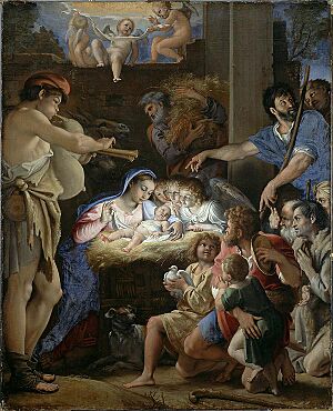 Domenichino (Domenico Zampieri), The Adoration of the Shepherds, c. 1607-10, Oil on canvas, 143 x 115cm, National Gallery of Scotland