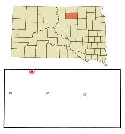 Location in Edmunds County and the state of South Dakota