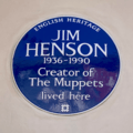 English Heritage blue plaque at Jim Henson's former home (close)