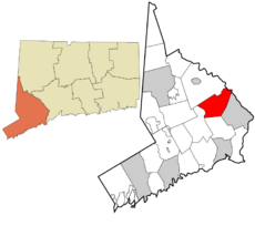 Monroe's location within Fairfield County and Connecticut