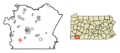Fayette County Pennsylvania Incorporated and Unincorporated areas Smithfield Highlighted