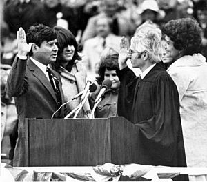 Florida Governor-elect Graham being sworn in by Chief Justice Arthur England