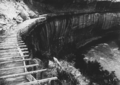 Hanging flume on the lower san Miguel River in 1891