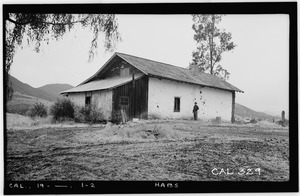 Historic American Buildings Survey Photographed by Henry F. Withey May 1937 VIEW FROM NORTHEAST. (REAR) - Reyes House, State Highway 101, Calabasas, Los Angeles County, CA HABS CAL,19- ,1-2