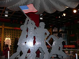 Iwo Jima flag raising in legos