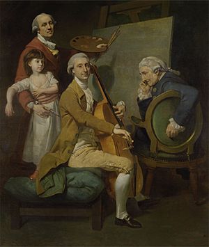Johan Joseph Zoffany RA - Self-Portrait with His Daughter Maria Theresa, James Cervetto, and Giacobbe Cervetto - B1977.14.88 - Yale Center for British Art