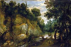 Lucas Achtschellinck Paesaggio fluviale con animali