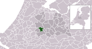Highlighted position of Montfoort in a municipal map of Utrecht