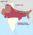Map for Gupta Empire and tributaries