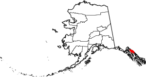Map of Alaska highlighting Juneau City and Borough