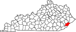 State map highlighting Letcher County