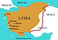Map of Lydia ancient times
