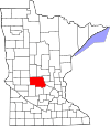 State map highlighting Stearns County