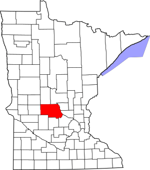 Map of Minnesota highlighting Stearns County