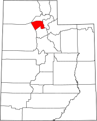Map of Utah highlighting Davis County