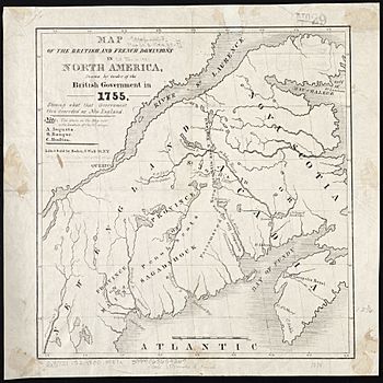Map of the British and French dominions in North America, drawn by order of the British government in 1755, showing what that government then conceded as New England (9138601070)