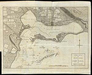 Map showing the harbours of Port Royal and Kingston, Jamaica Wellcome L0063041