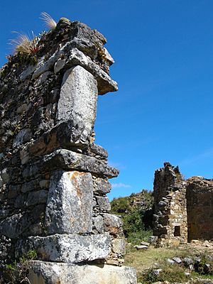 Marcahuamachuco- Detalles de muros del Castillo