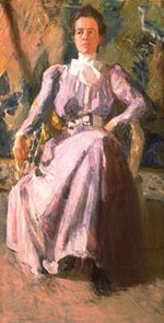 Mary Foote, Lady in Lavender, Oil on Canvas, 30 x 16 inches, c.1898-01