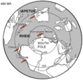 Middle Ordovician South Polar paleogeography - 460 Ma