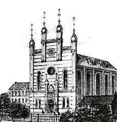 Neuss--synagoge--lithographie-um-1870