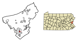 Location of Freemansburg in Northampton County, Pennsylvania.