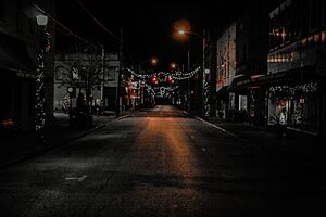 Main Street in Paintsville decorated for Christmas 2024