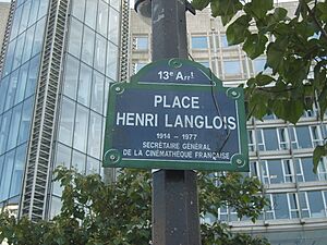 Paris 13e - place Henri-Langlois - plaque